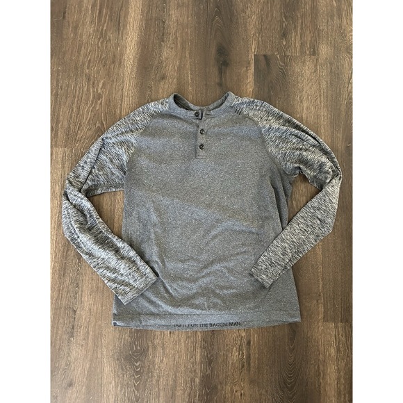 Lululemon Metal Vent Tech Henley Gray Heather Lightweight Performance S - Picture 1 of 9